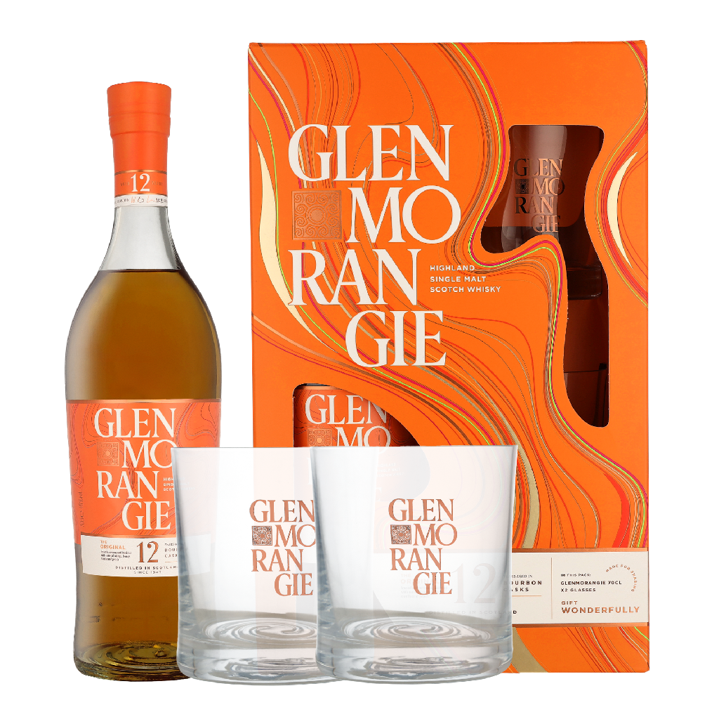 Glenmorangie 12 Years The Original + 2 glazen 0.70 liter Whisky